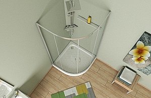 Душевой уголок Bravat LINE BS090.1201A 90х90 стекло прозрачное/профиль хром купить в интернет-магазине Sanbest