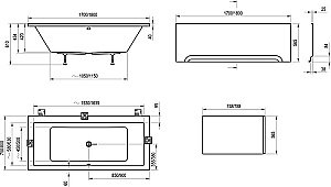Ванна акриловая Ravak Formy 01 180x80 белая купить в интернет-магазине Sanbest