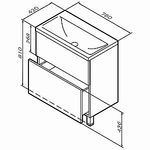 Тумба с раковиной напольная AM.PM Gem 75 графит для ванной в интернет-магазине Sanbest