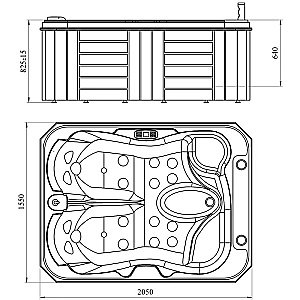 Минибассейн Радомир Мишель Platinum 1-30-0-0-5-051С 205х155 Серый мрамор купить в интернет-магазине Sanbest