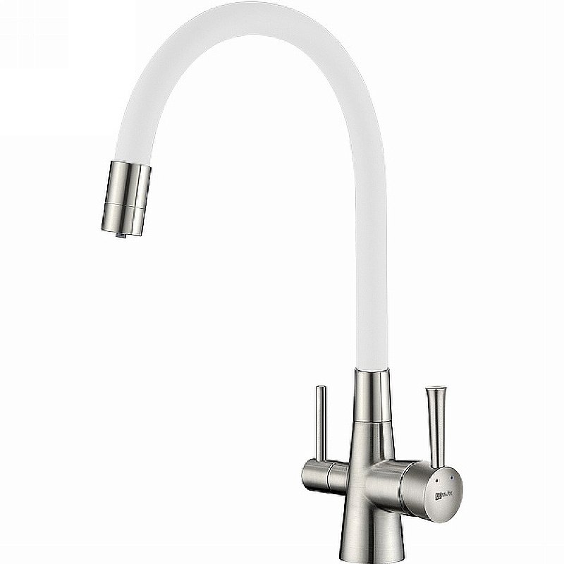 Смеситель для кухни Lemark Comfort LM3075BN-White хром/белый купить в интернет-магазине сантехники Sanbest