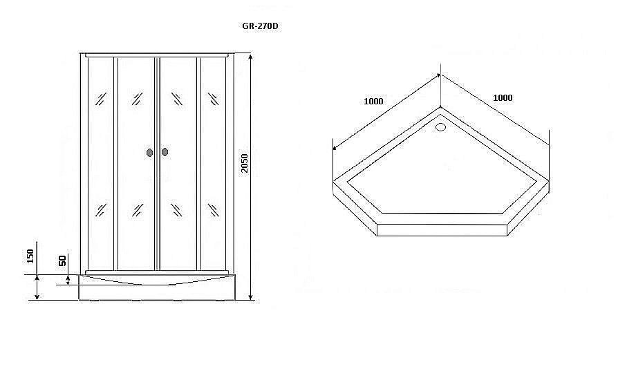 Душевая кабина Grossman Classic GR270D 100x100 купить в интернет-магазине Sanbest