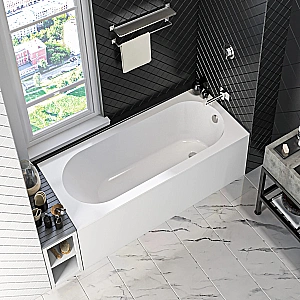 Ванна BAS Марбея 170х75 ВА00042 Solid Surface, белая матовая купить в интернет-магазине Sanbest