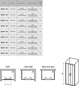Душевой уголок Ravak Blix BLDP4 140х80 блестящий + транспарент купить в интернет-магазине Sanbest