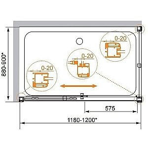 Душевой уголок Cezares Anima 90х120 ANIMA-AH-1-120/90-P-Cr стекло матовое рифленое/профиль хром купить в интернет-магазине Sanbest