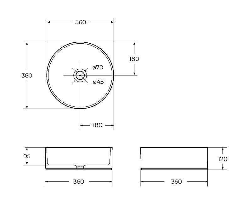 Раковина накладная Belbagno 36 BB1357 белая купить в интернет-магазине Sanbest