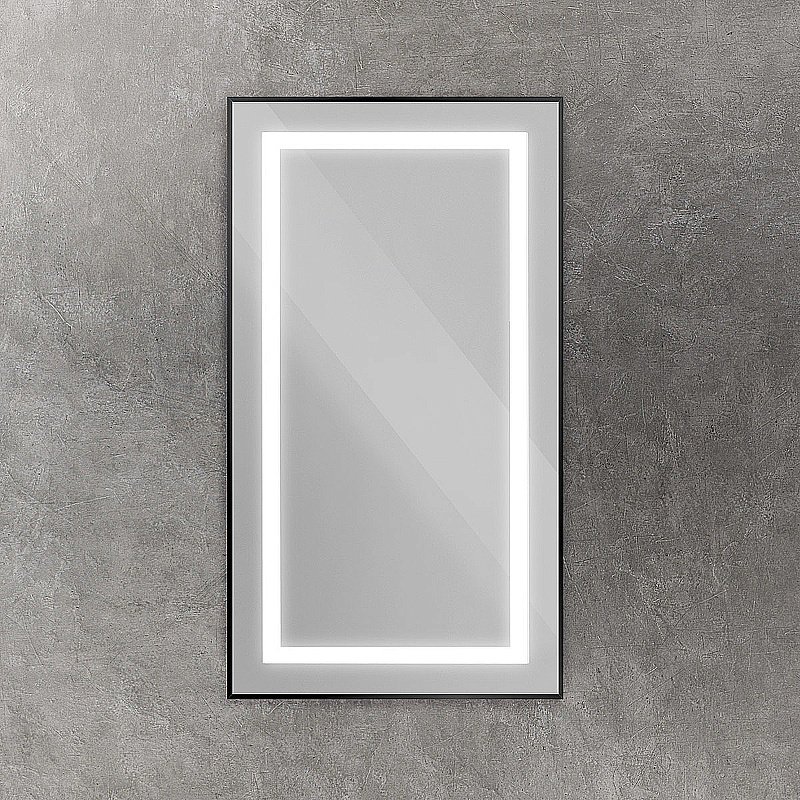 Зеркало BelBagno Kraft SPC-KRAFT-500-900-SENS-NERO черный в ванную от интернет-магазине сантехники Sanbest
