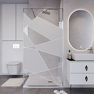 Душевое ограждение Niagara Nova NG-660-10 100 прозрачное с рисунком /профиль хром купить в интернет-магазине Sanbest