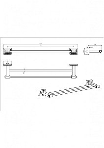 Полотенцедержатель CeramaLux Gamma 12309 хром купить в интернет-магазине сантехники Sanbest