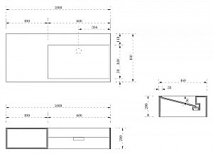 Тумба с раковиной ABBER Stein AS2640-1.0 L/R 100 белая матовая для ванной в интернет-магазине Sanbest