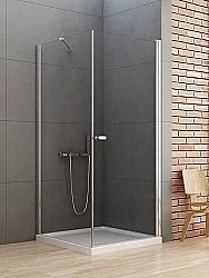 Душевой уголок NEW TRENDY NEW SOLEO D-0140A/D-0088B 80x90 стекло прозрачное/профиль хром купить в интернет-магазине Sanbest