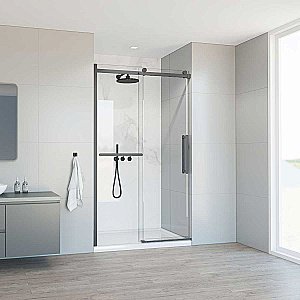 Душевая дверь Vincea Como Soft VDS-1CS120CLGM 120 стекло прозрачное/профиль вороненая сталь купить в интернет-магазине Sanbest