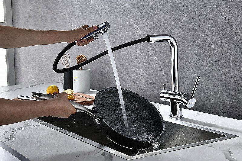 Смеситель для кухни Paulmark Serpentine Se213222-CR хром купить в интернет-магазине сантехники Sanbest