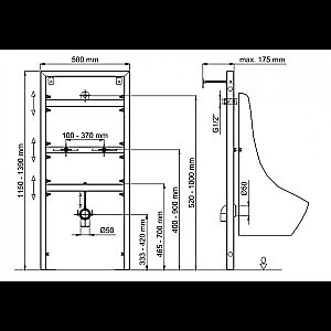 Инсталляция для писсуара Berges NOVUM 49215 купить в интернет-магазине сантехники Sanbest