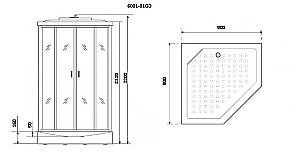 Душевая кабина с сенсором Niagara Premium NG- 6001-01GD 90x90 купить в интернет-магазине Sanbest