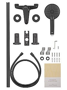 Смеситель для ванны с душевым гарнитуром WONZON & WOGHAND ALFA WW-AE3205-MB черный матовый купить в интернет-магазине сантехники Sanbest