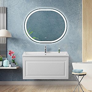 Тумба с раковиной Cezares Giubileo-N 100 GIUBILEO-N-100-1C-SO-BL белая глянцевая для ванной в интернет-магазине Sanbest