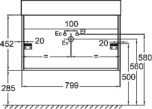 Тумба с раковиной Jacob Delafon VIVIENNE 80 дуб Табак/аквамарин сатин для ванной в интернет-магазине Sanbest
