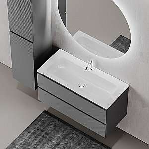 Тумба с раковиной Sancos Folk 100 FL100GS Grey soft для ванной в интернет-магазине Sanbest