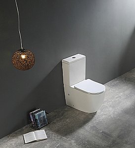 Унитаз-компакт SantiLine SL-5026  безободковый, слив торнадо, с бачком, с крышкой микролифт,белый купить в интернет-магазине Sanbest