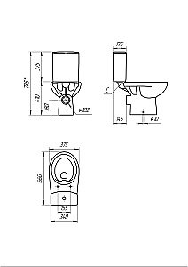 Унитаз Cersanit NATURE Clean On 010/011 с бачком, безободковый купить в интернет-магазине Sanbest