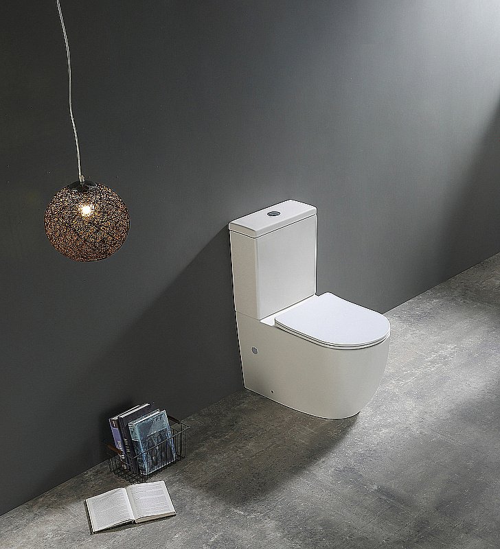 Унитаз-компакт SantiLine SL-5026  безободковый, слив торнадо, с бачком, с крышкой микролифт,белый купить в интернет-магазине Sanbest