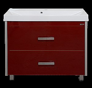 Тумба с раковиной напольная Misty Джулия Qvatro 105 бордовая для ванной в интернет-магазине Sanbest