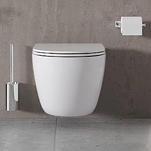 Унитаз подвесной с инсталляцией Agger ATI03100+APB200 белый, с крышкой микролифт, безободковый, с кнопкой хром купить в интернет-магазине Sanbest