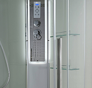 Душевая кабина AvaCan EM Серия EM3812 LEDT 120х80 с гидромассажем, с подсветкой, прозрачная купить в интернет-магазине Sanbest