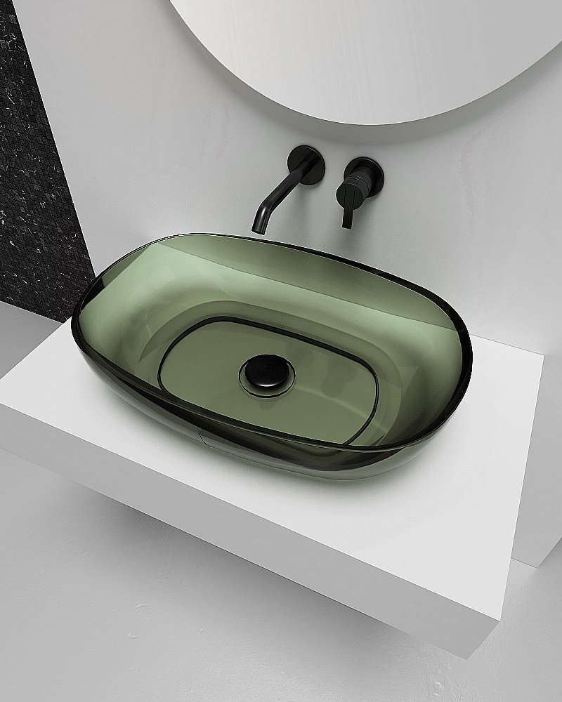 Раковина Abber Kristall AT2805Vesuvian оливковая купить в интернет-магазине Sanbest