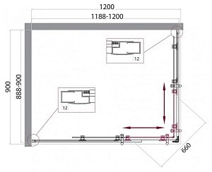 Душевой уголок BelBagno UNO 195-AH-2-120/90 стекло прозрачное купить в интернет-магазине Sanbest