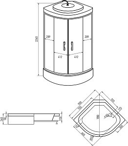 Душевая кабина Erlit ER350926-C3-RUS 90х90 купить в интернет-магазине Sanbest