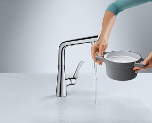 Смеситель для кухни Hansgrohe Metris Select 14883000 купить в интернет-магазине сантехники Sanbest