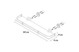 Полка стеклянная FIXSEN KVADRO FX-61303B купить в интернет-магазине сантехники Sanbest