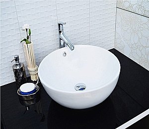 Раковина накладная Ceramalux N 43,5 9003А белая купить в интернет-магазине Sanbest