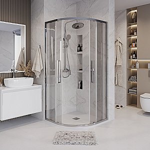 Душевой уголок Grossman Cosmo 301.K33.02.8080.10.00 80x80 стекло прозрачное/профиль хром купить в интернет-магазине Sanbest