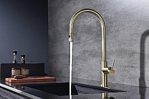 Смеситель для кухни Paulmark Galant Ga213077-LG светлое золото купить в интернет-магазине сантехники Sanbest