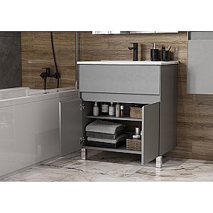 Тумба с раковиной Акватон Форест 75 туманный серый для ванной в интернет-магазине Sanbest