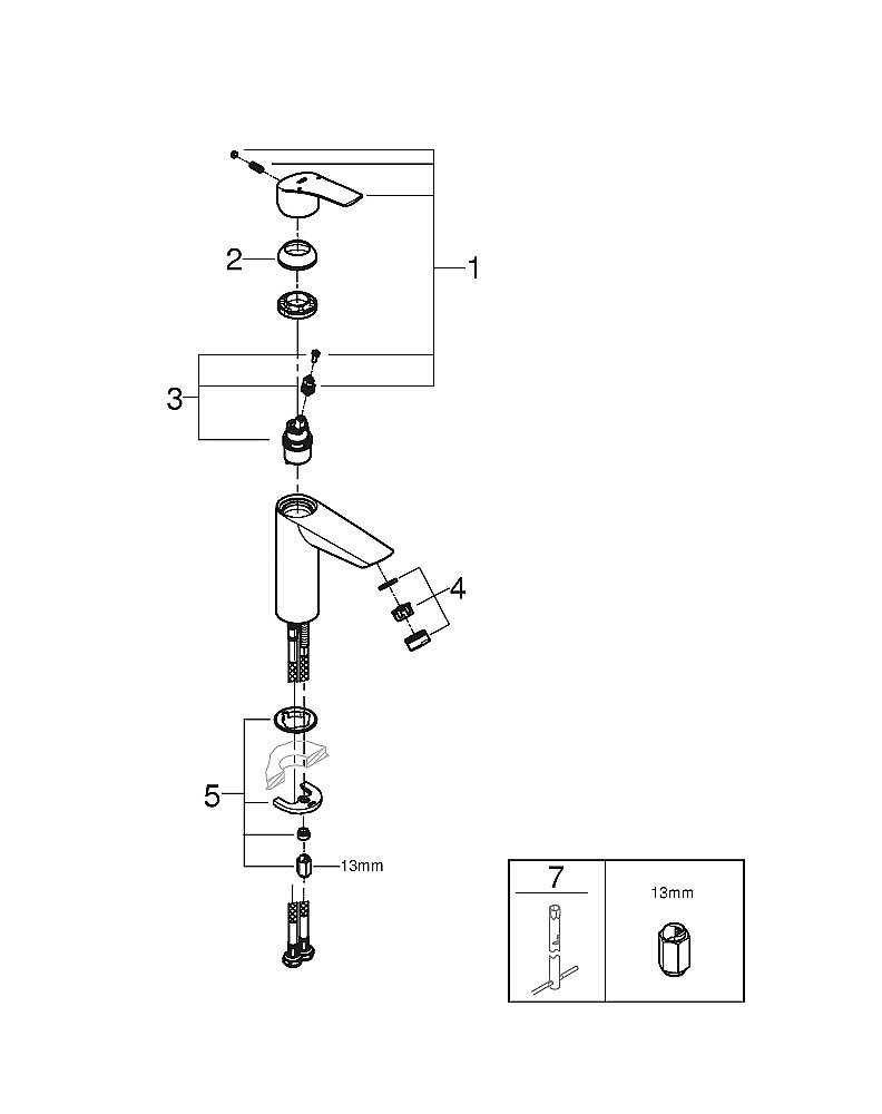 Смеситель для раковины Grohe Eurosmart 23324003 хром купить в интернет-магазине сантехники Sanbest