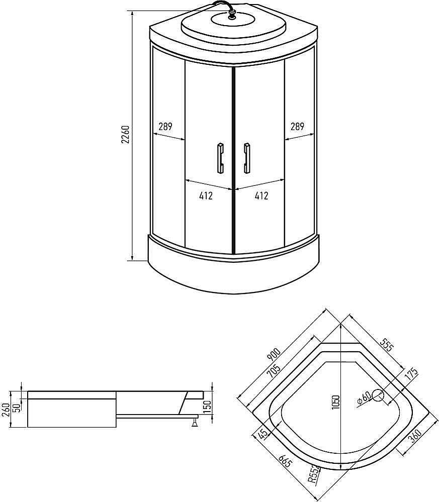 Душевая кабина Erlit Comfrot ER350926-C3-RUS 90х90 купить в интернет-магазине Sanbest