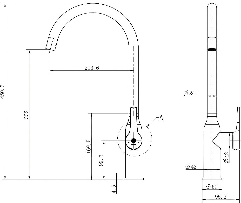 Смеситель для кухни Orange Boni M15-001cr хром купить в интернет-магазине сантехники Sanbest