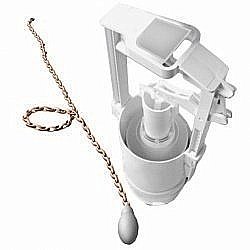 Механизм слива NEW "CATIS" для высокого бачка с держателем Kerasan Retro 754593, ручка белая, без трубы, бронза купить в интернет-магазине сантехники Sanbest