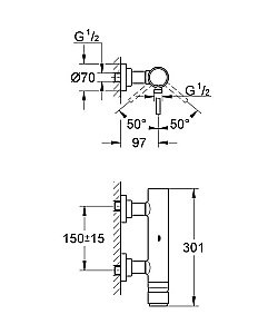 Смеситель для душа Grohe Atrio 32650 001 купить в интернет-магазине сантехники Sanbest