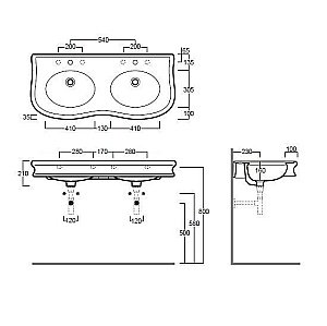 Раковина SIMAS Lante LA12 120 купить в интернет-магазине Sanbest