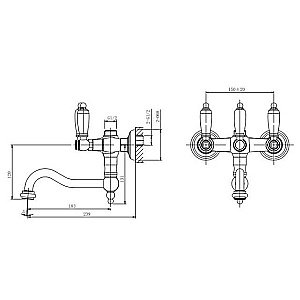 Смеситель для ванны Caprigo ADRIA–Classic 03-518 хром купить в интернет-магазине сантехники Sanbest