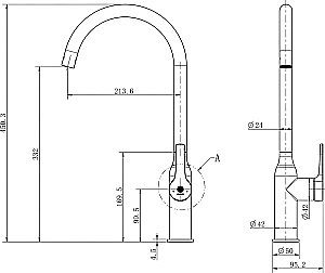 Смеситель для кухни Orange Boni M15-001cr хром купить в интернет-магазине сантехники Sanbest