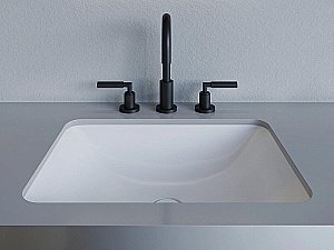 Раковина врезная снизу столешницы Salini MAREA 06 1802206M 55 из искусственного камня S-Stone, белая матовая купить в интернет-магазине Sanbest