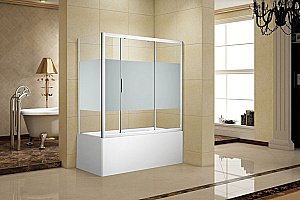 Шторка для ванны Aquanet Practic AE10-B-180H150U-CP + AE10-F-80H150U-CP купить в интернет-магазине Sanbest