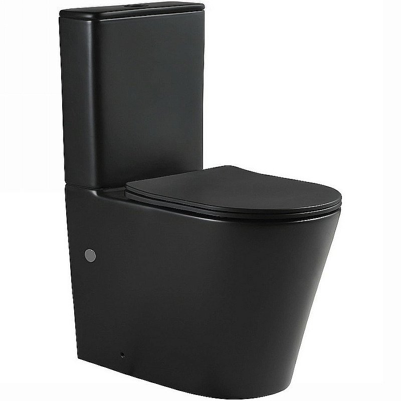 Унитаз-компакт SantiLine SL-5026MB безободковый, слив торнадо, с бачком, с крышкой микролифт, черный матовый купить в интернет-магазине Sanbest