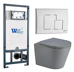 Унитаз с инсталляцией WeltWasser MARBERG 507 + SALZBACH 043 MT-GR + MAR 507 SE GL-WT купить в интернет-магазине Sanbest